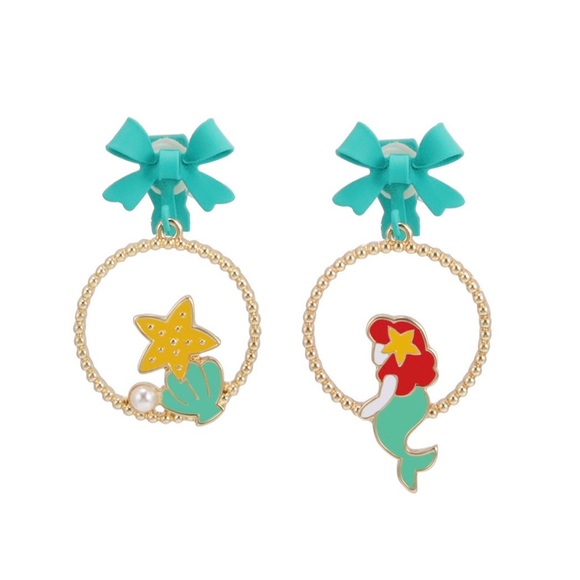 🔥2/$20 Mermaid Earrings S925 Silver Ear Pin - Picture 2 of 2